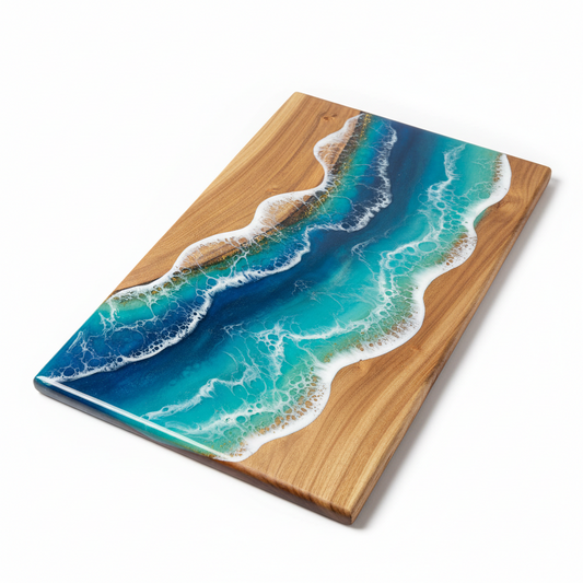 Tagliere in Legno e Resina Stile Oceano